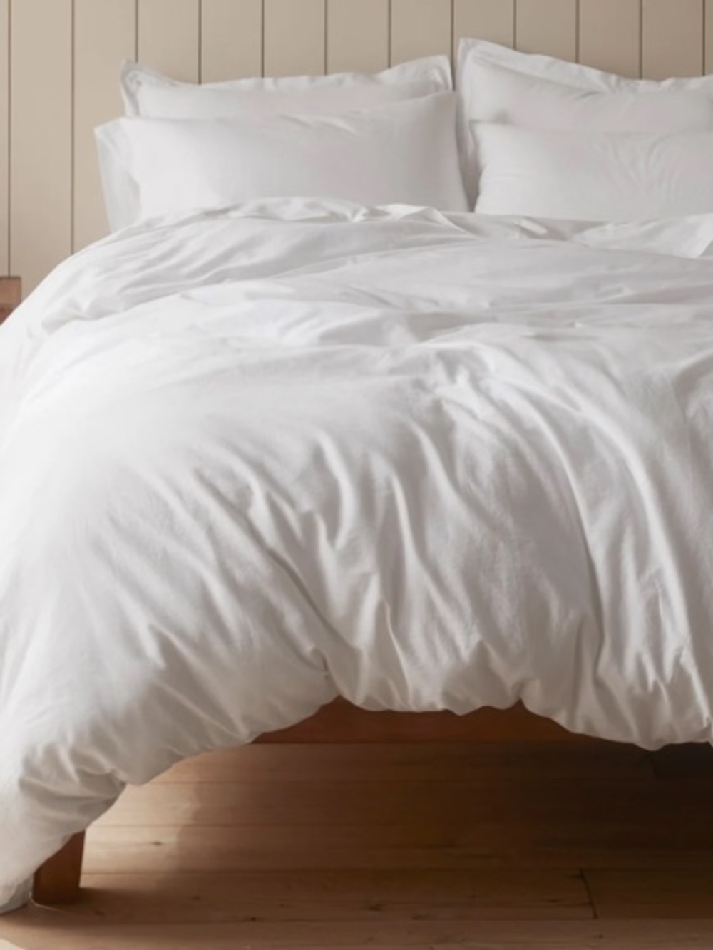 COYUCHI 100% Organic Cotton Sateen Duvet Cover, Alpine White, Twin, NEW tags
